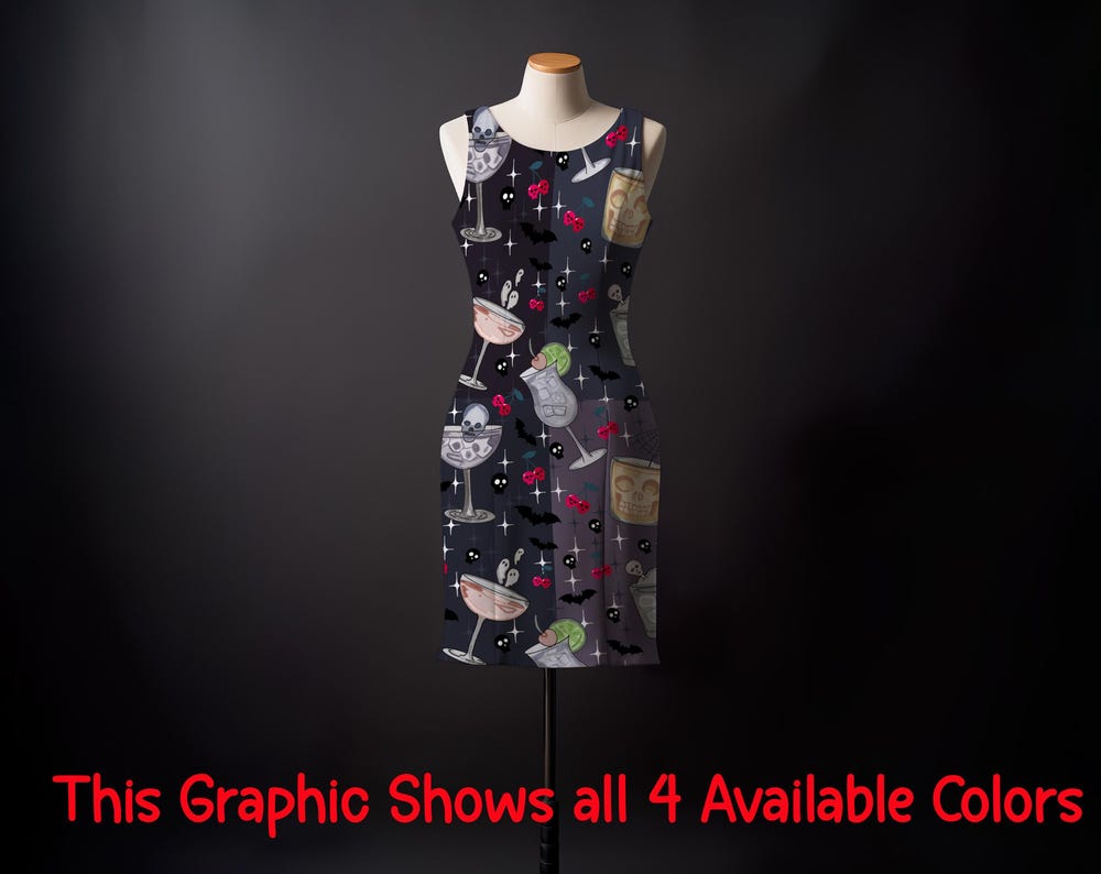 Haunted Cocktails Seamless Pattern: Hand Drawn Spooky Halloween Drinks Digital File (12x12 PNG File)