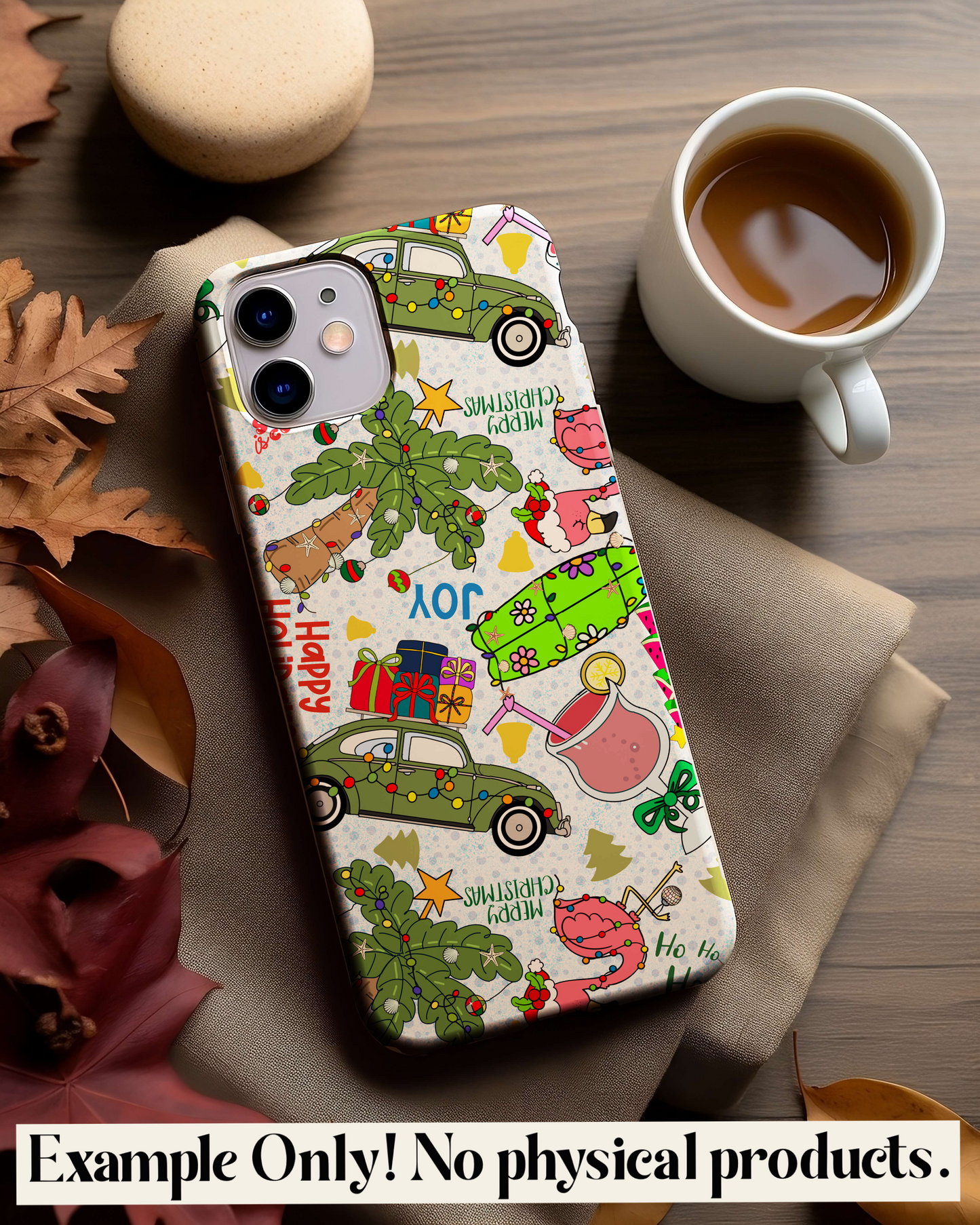 Beachy Christmas Seamless Pattern PNG | Tropical Holiday Digital Paper | Coastal Christmas Sublimation Background | 12x12 Digital Download