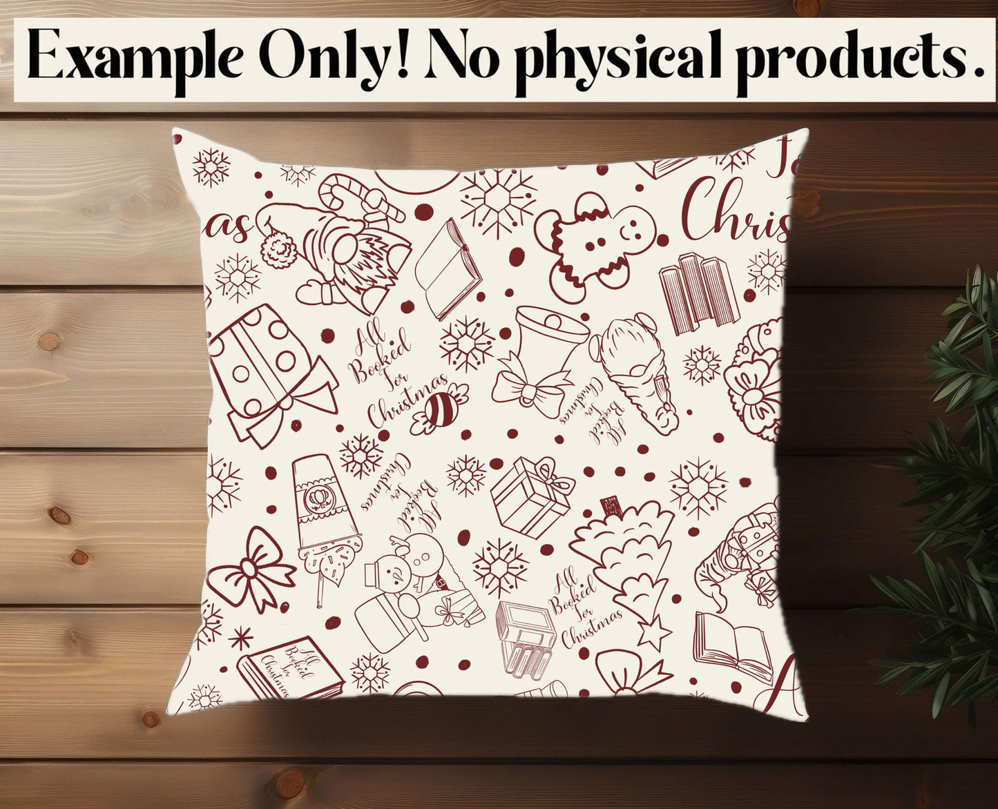 All Book for Christmas Seamless Doodle Pattern PNG | Holiday Digital Paper | Christmas Sublimation Background | 12x12 Digital Download