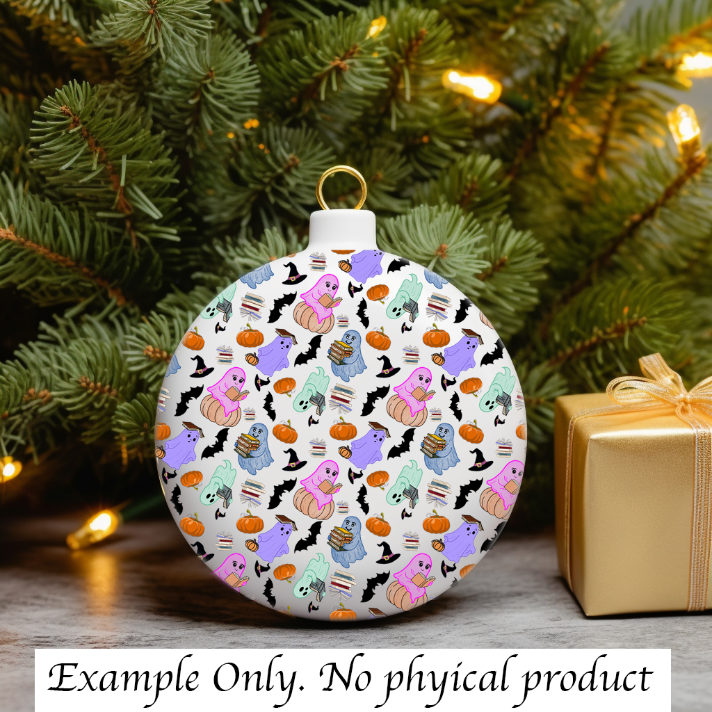 Halloween Cute Colorful Bookish Digital File 16oz Glass Can Wrap 300 DPI PNG UVDTF Sublimation Pastel Spooky Transparent Wrap Book Spooky