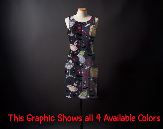 Haunted Cocktails Seamless Pattern: Hand Drawn Spooky Halloween Drinks Digital File (12x12 PNG File)